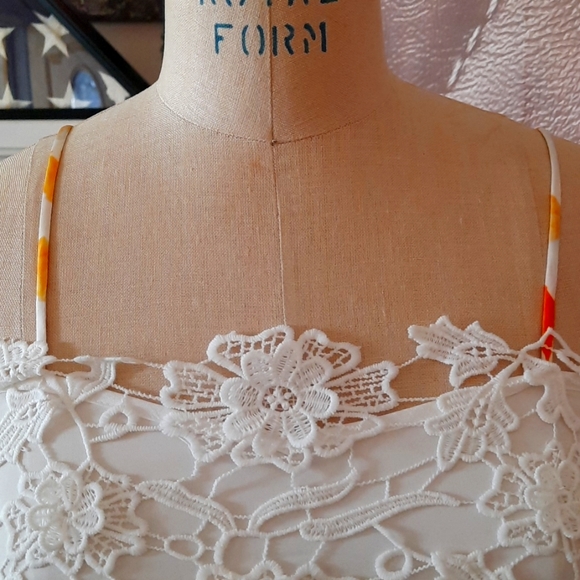 Color Palette Print and Lace Summer Dress - Picture 9 of 12